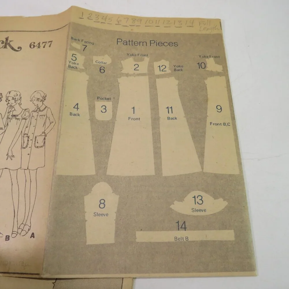 Butterick 6477 sewing pattern nightgown, dress, robe, coat  (loose fit)